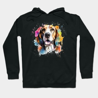 Treeing Walker Coonhound Bright Watercolor Painting Hoodie